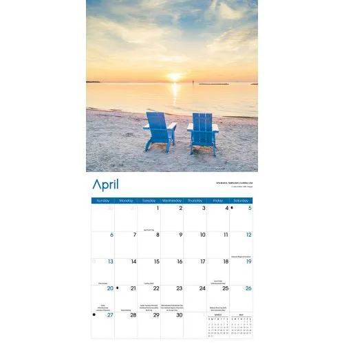 2025 Beaches Wall Calendar