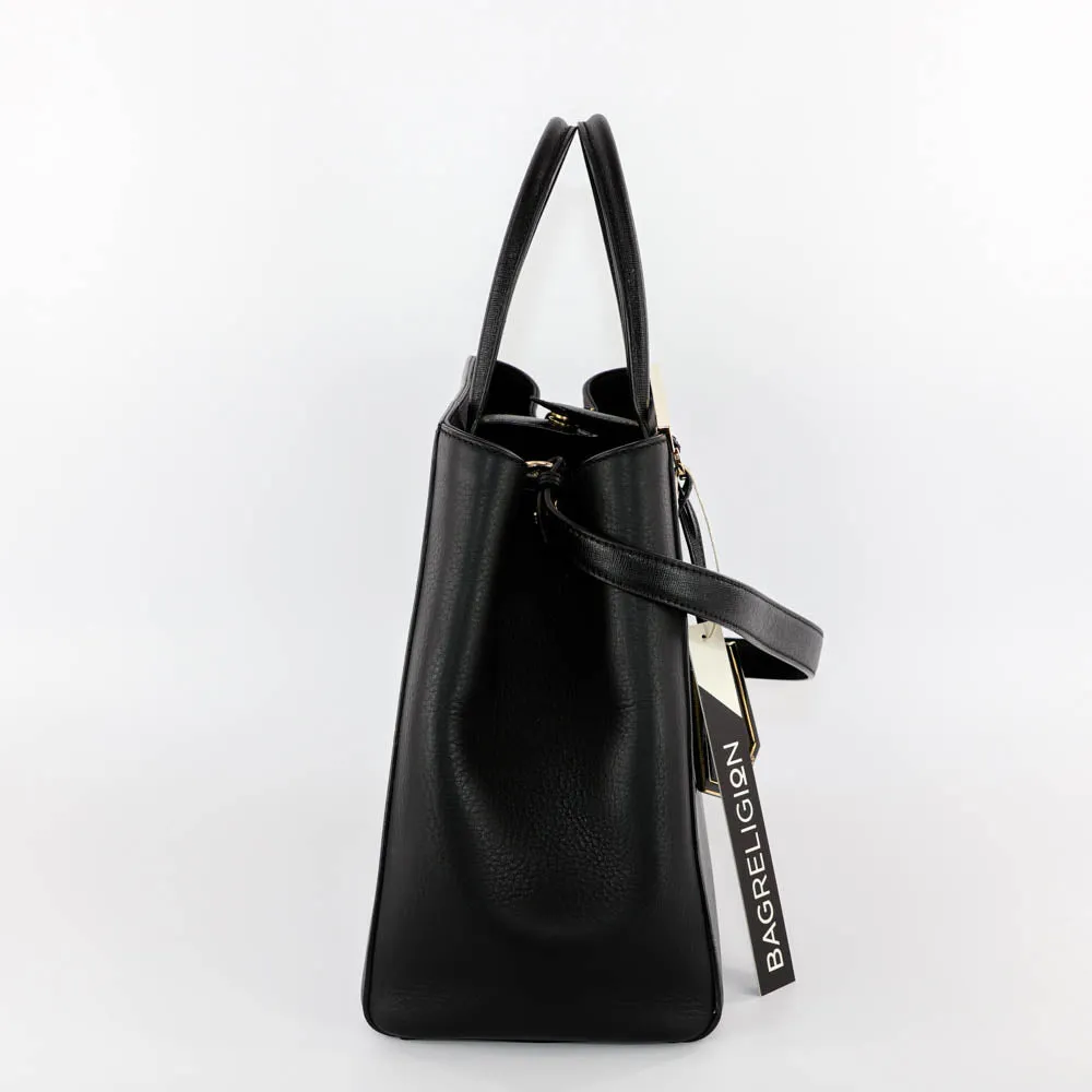 2Jours Medium Leather Tote in Black