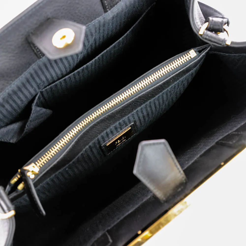 2Jours Medium Leather Tote in Black