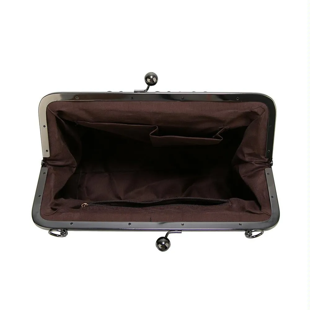 Adjustable Leather Crossbody Bag with Vintage Buckle