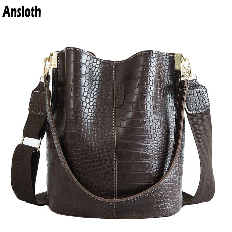 Ansloth Crocodile Crossbody Bag For Women Shoulder Bag Brand Designer