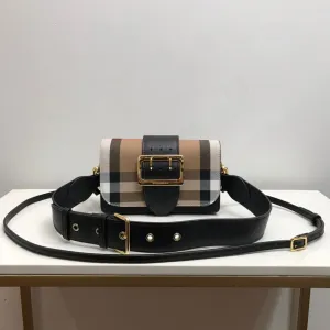 BB Small Bridle House Check And Buckle Crossbody Black For Women, Bags 7.8in/20cm
