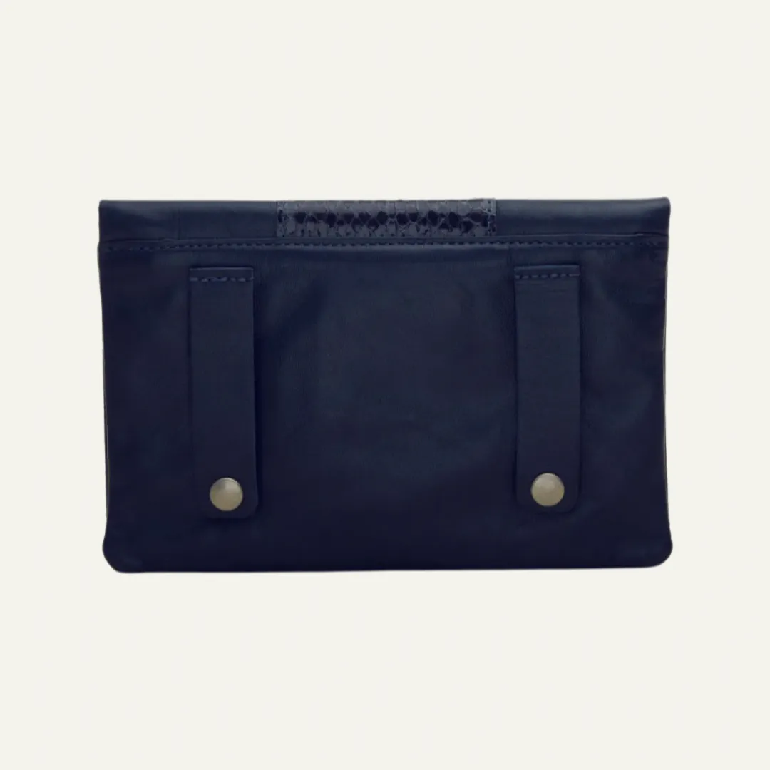 Belt Bag | Navy   Snake Print Leather "The Whistler"