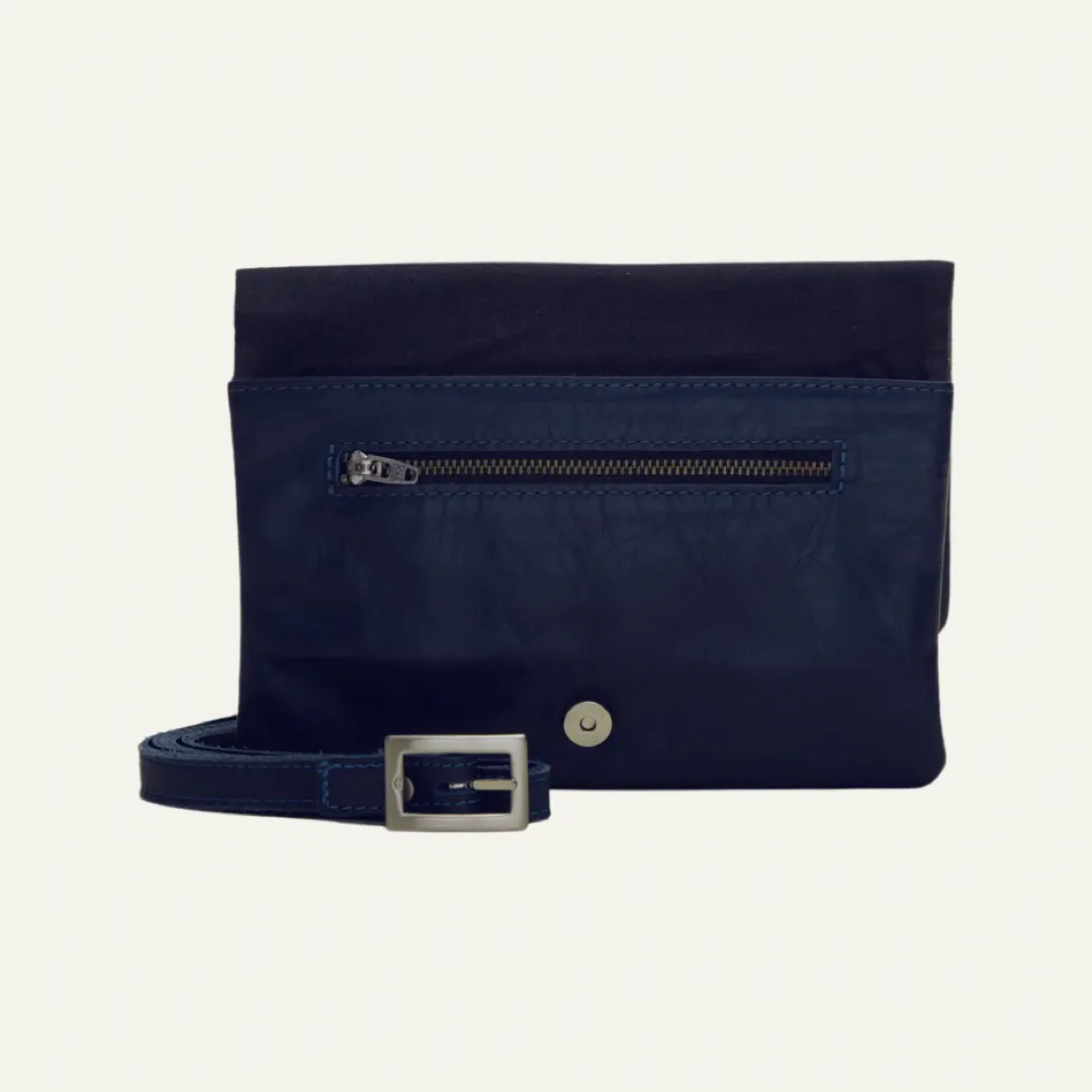 Belt Bag | Navy   Snake Print Leather "The Whistler"