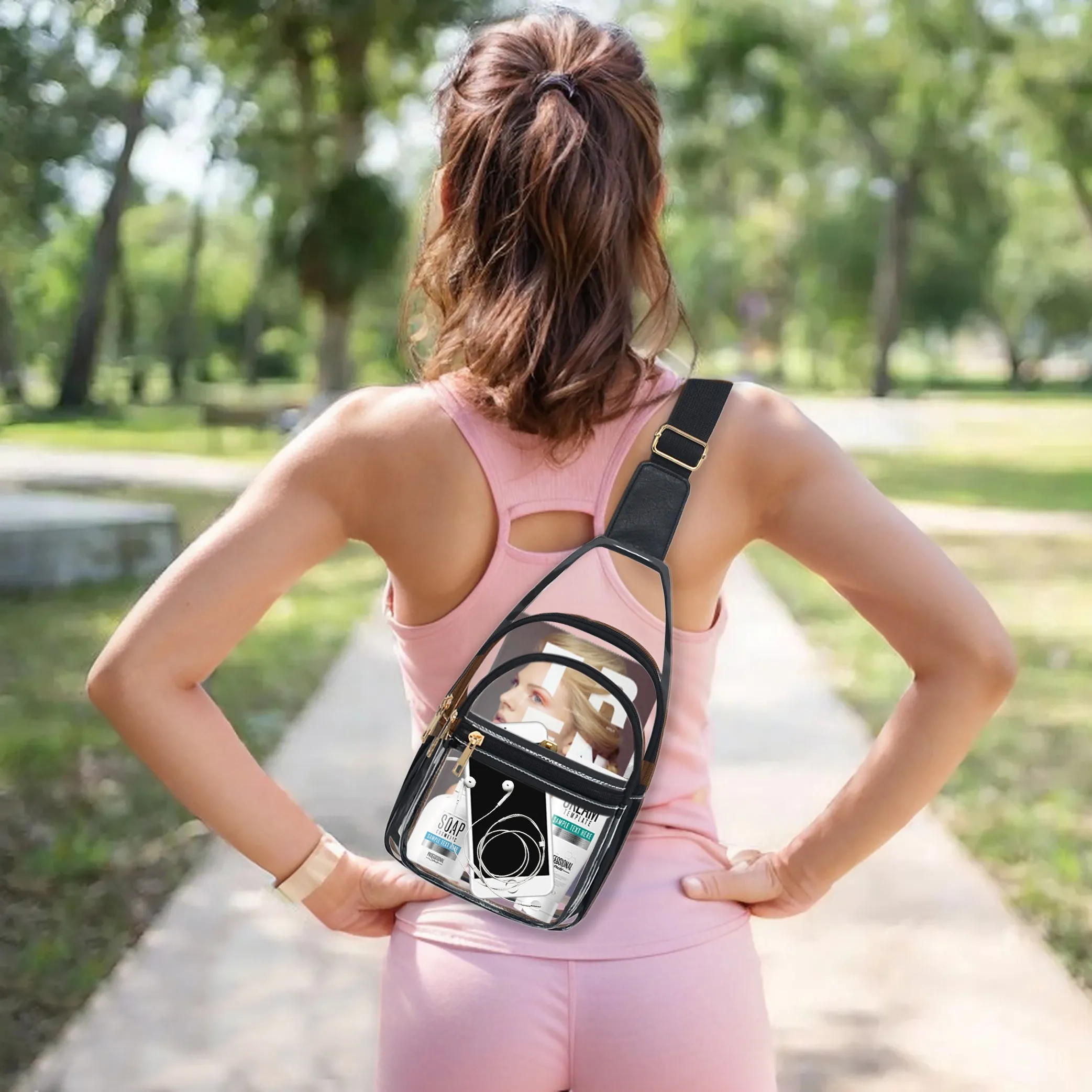 Black NGIL Clear Fashion Sling Bag