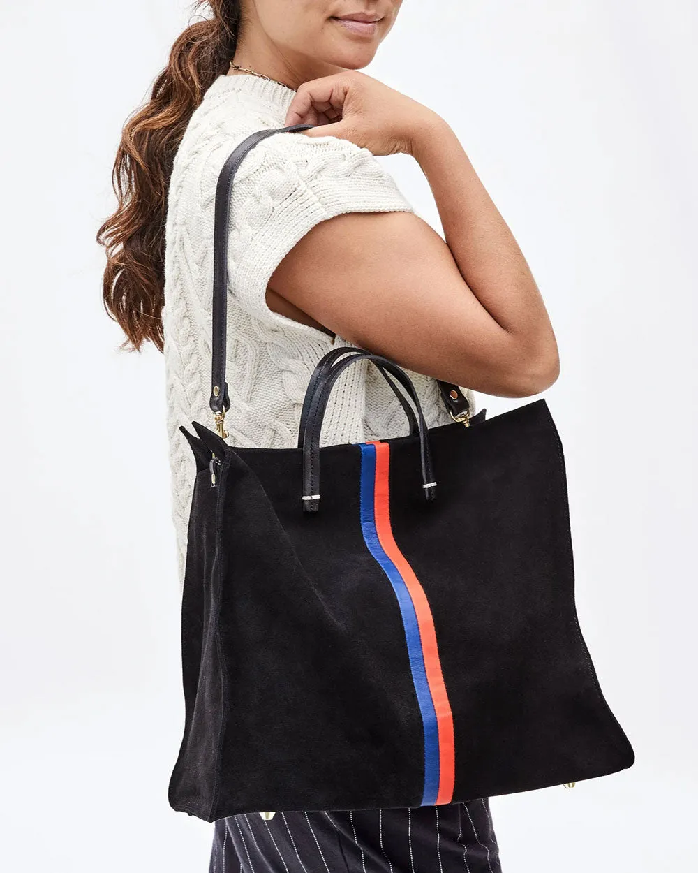 Black Simple Suede Tote