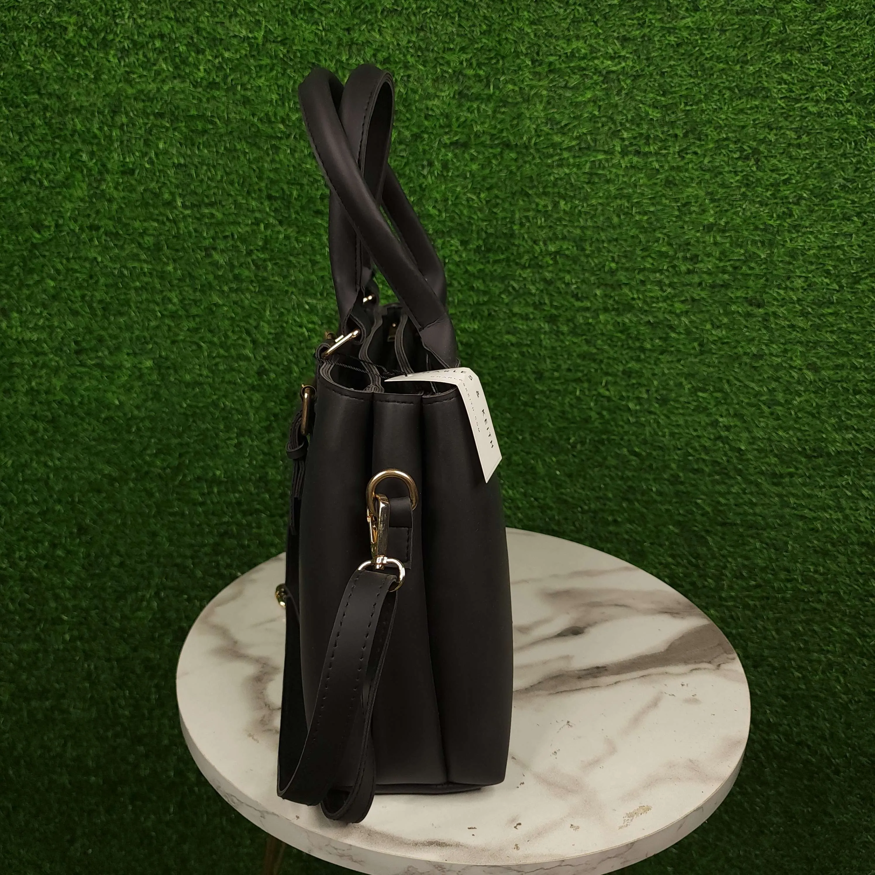 Black Three Zip Handbags