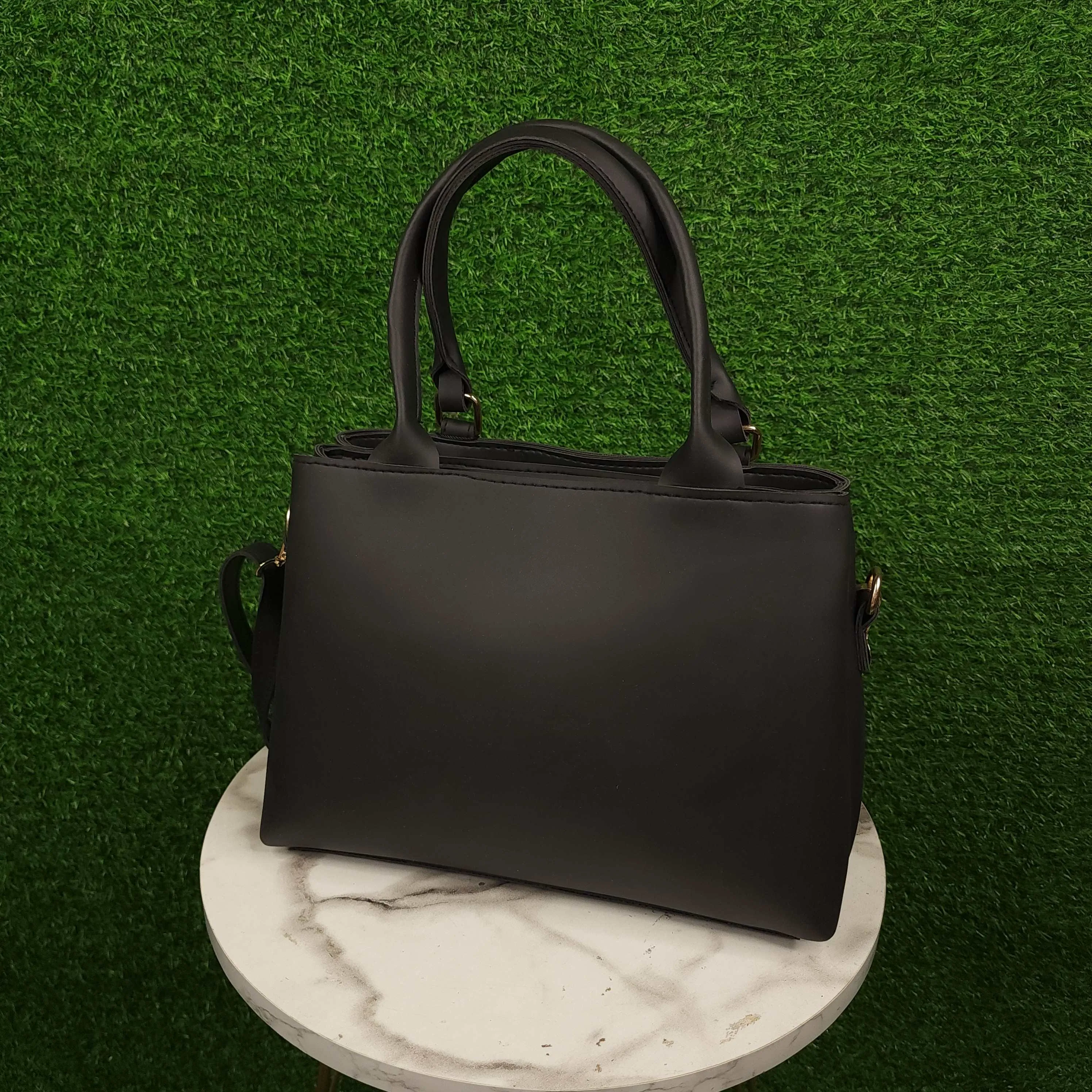 Black Three Zip Handbags
