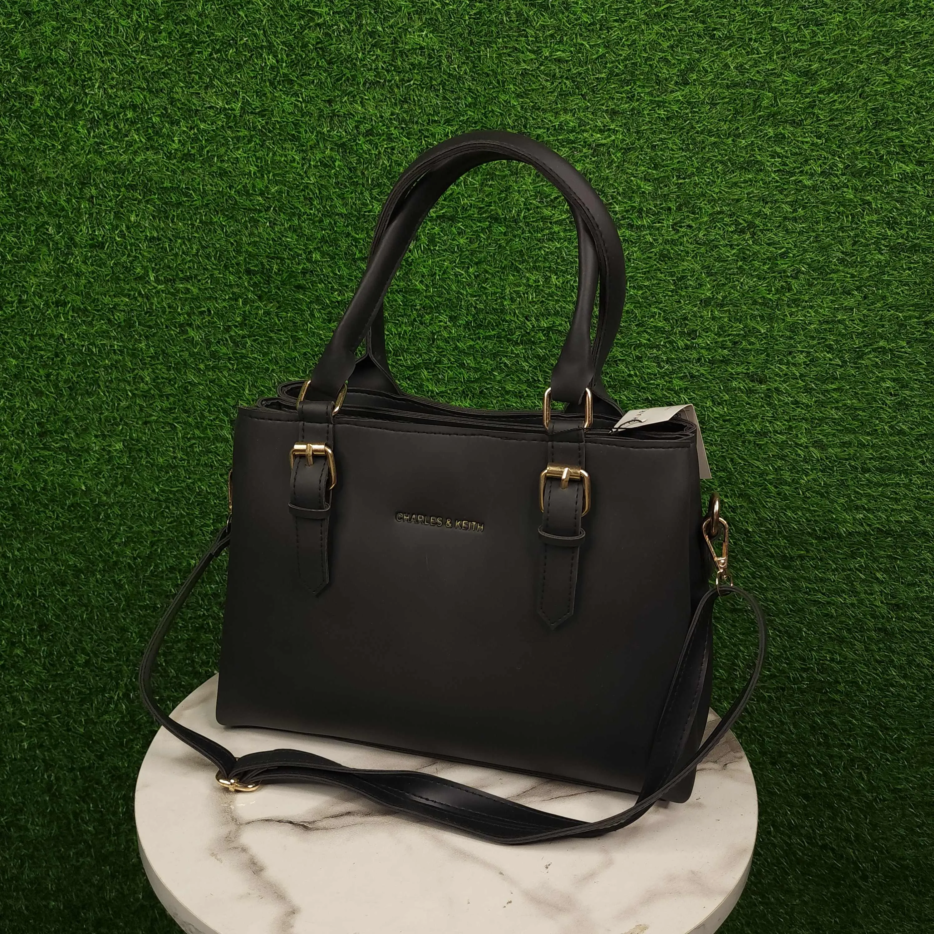 Black Three Zip Handbags