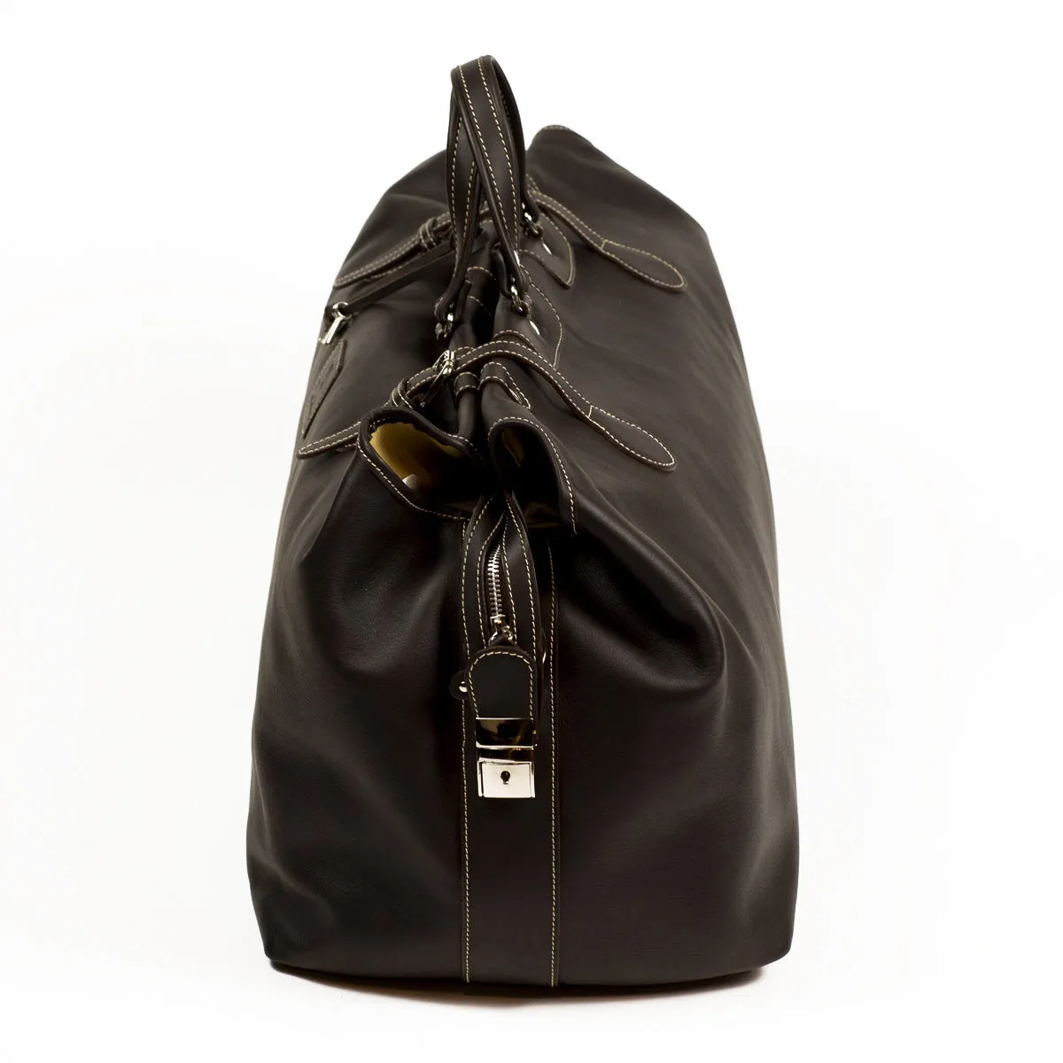 Brown Pompei leather travel bag