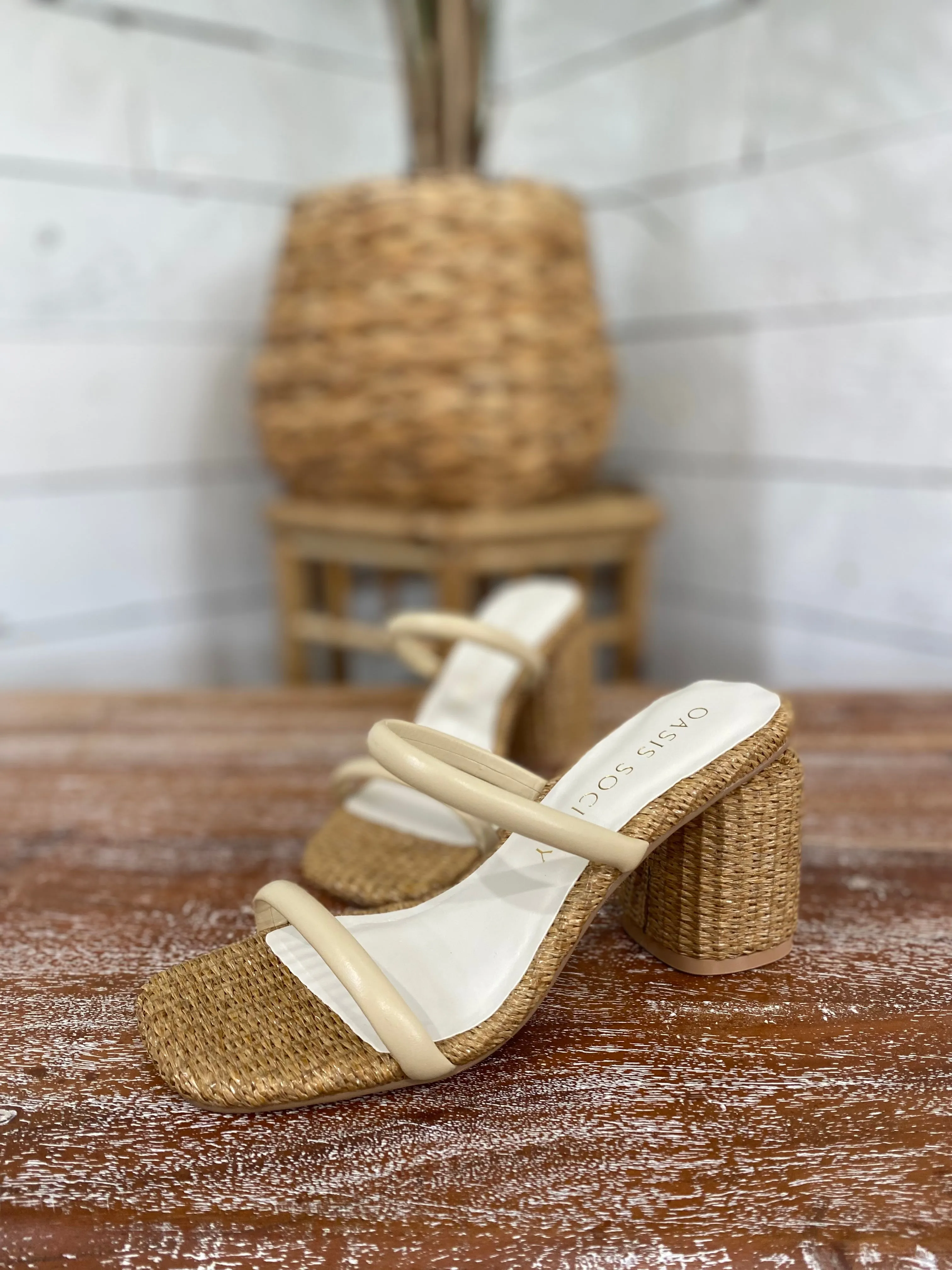 Butter Rattan Heel