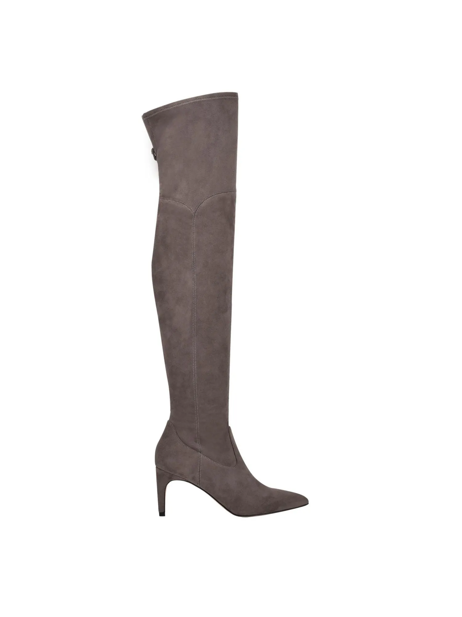 CALVIN KLEIN Womens Gray Goring Sacha Pointy Toe Stiletto Zip-Up Heeled Boots M