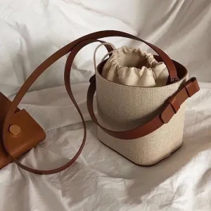 Canvas Bucket Bag for Women's Crossbody Bags Beach Handbag small Korean style female Shoulder Messenger Bag 2021 new Totes bolsa