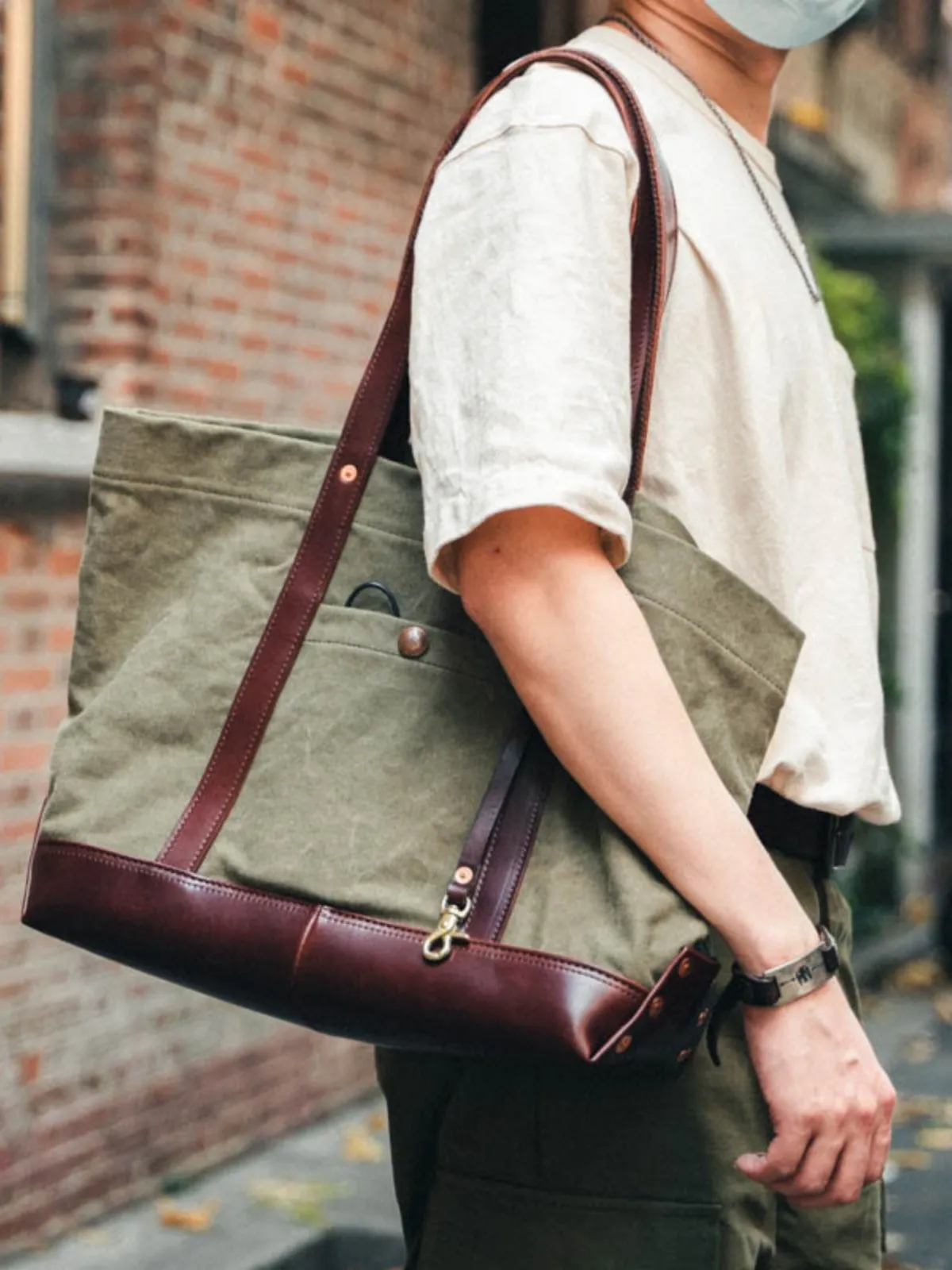 Canvas Tote Bag for Men Cool Men's Tote Bags Tote Bag on Shoulder Mens Men's Tote Bags for Work