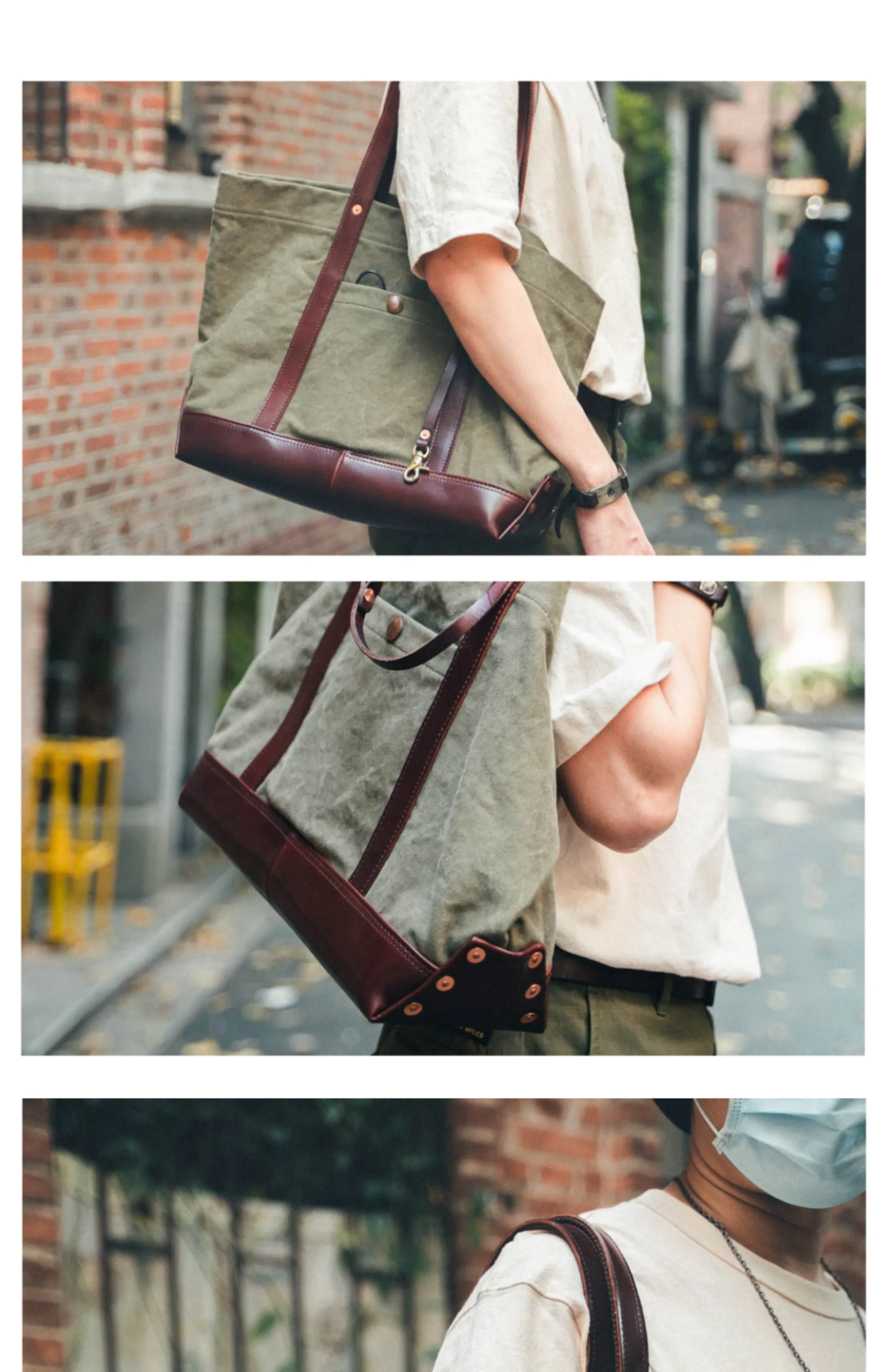 Canvas Tote Bag for Men Cool Men's Tote Bags Tote Bag on Shoulder Mens Men's Tote Bags for Work