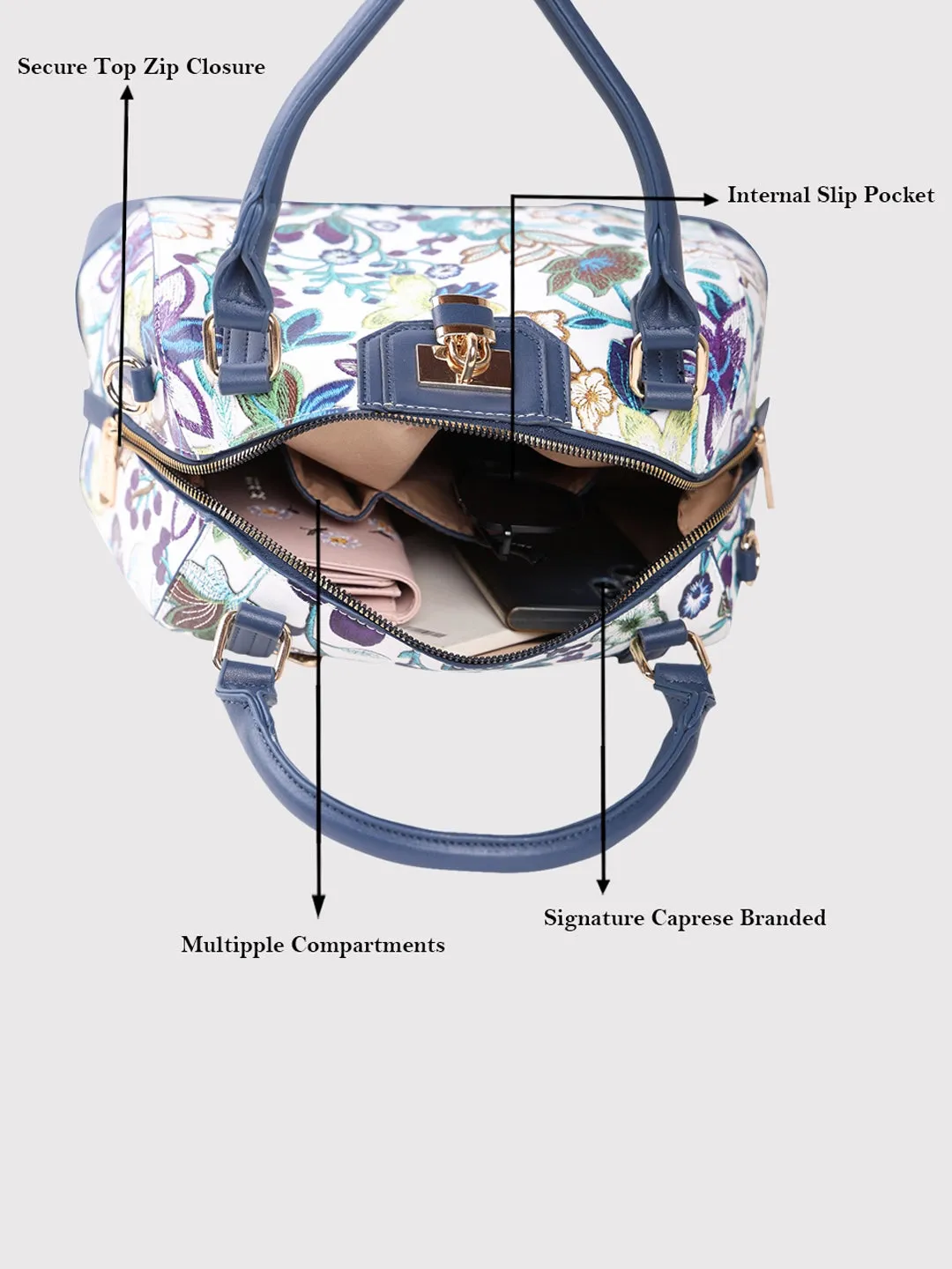 Caprese Wren Satchel Medium Navy
