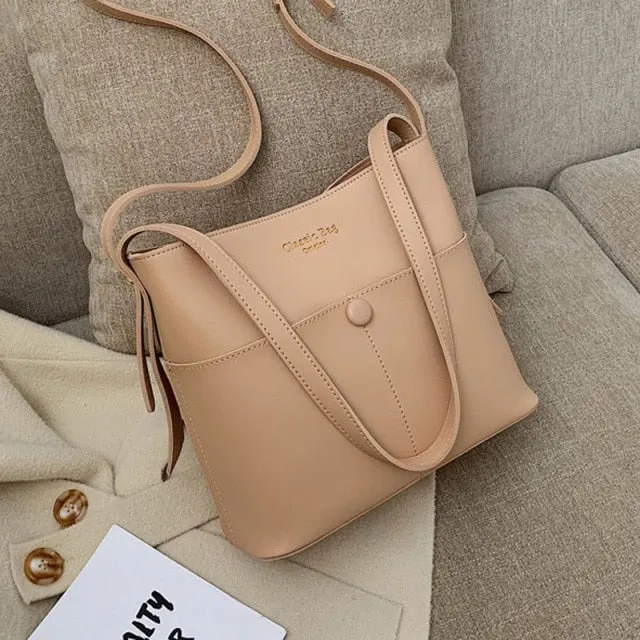casaul buckets bag for women designer shoulder bags luxury soft pu leather crossbody bag large capacity tote ladies big purses