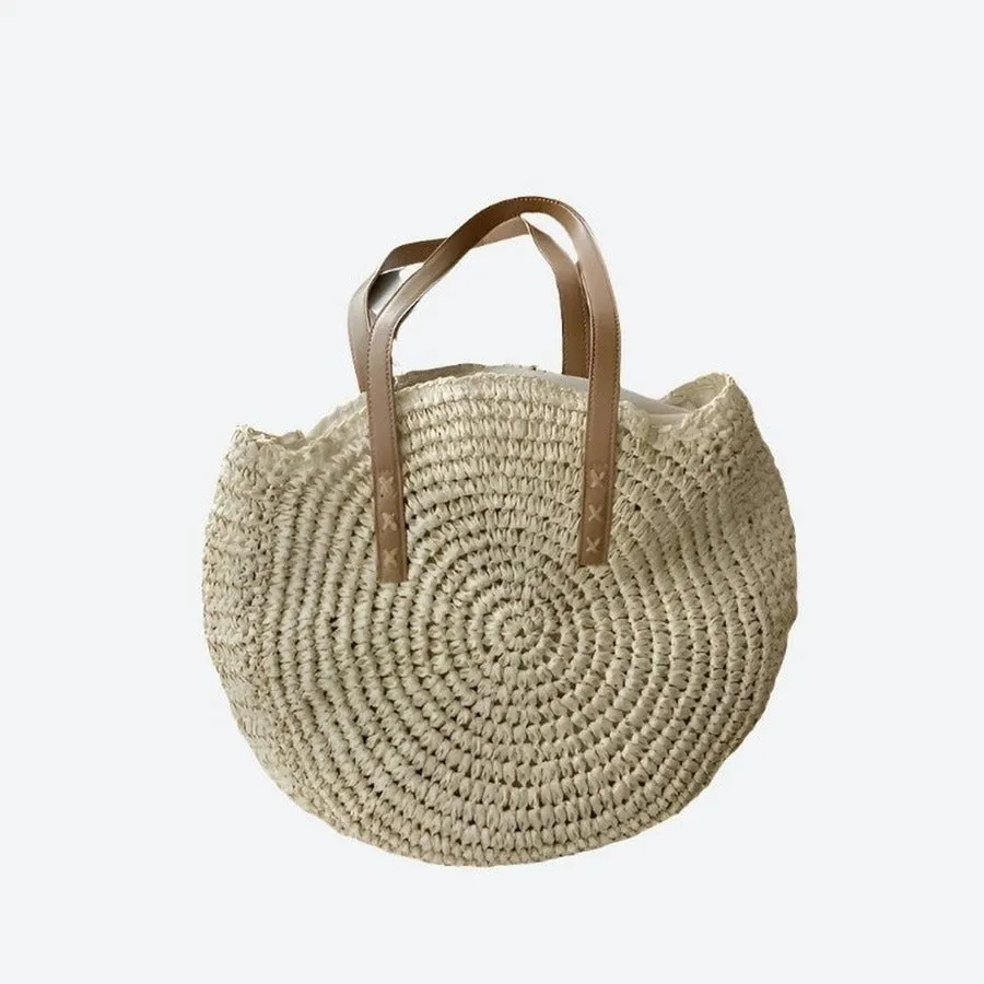 Chic Crochet Straw Tote Handbags