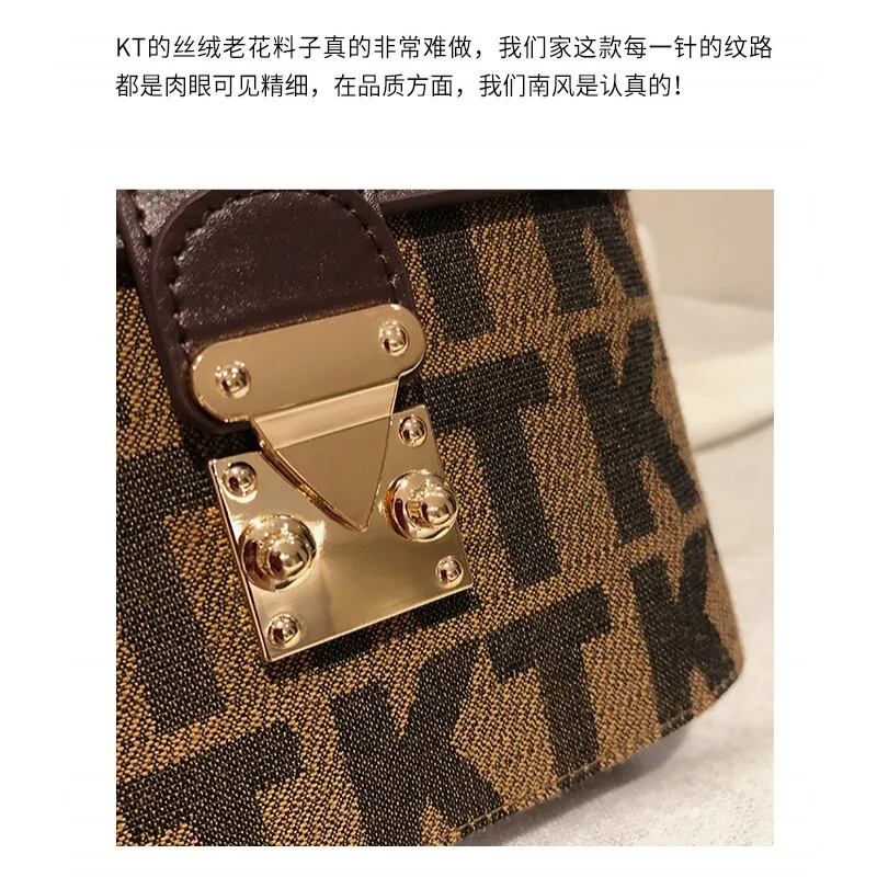 Christmas Gift 2021 new trendy portable bucket bag presbyopia retro shoulder bag fashionable western style messenger small bag female box bag