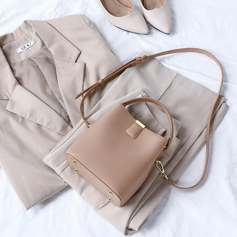 Christmas Gift Bucket Genuine Leather Female Shoulder Bags 2021 Women's Brand Crossbody Purses And Handbags For Women Luxury Designer Handbag