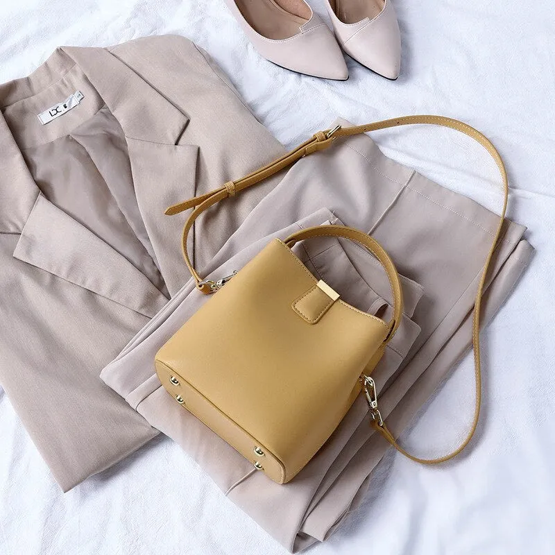 Christmas Gift Bucket Genuine Leather Female Shoulder Bags 2021 Women's Brand Crossbody Purses And Handbags For Women Luxury Designer Handbag