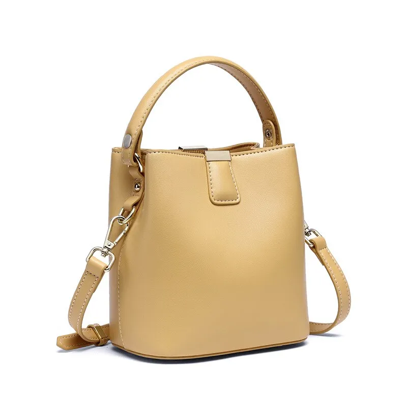 Christmas Gift Bucket Genuine Leather Female Shoulder Bags 2021 Women's Brand Crossbody Purses And Handbags For Women Luxury Designer Handbag
