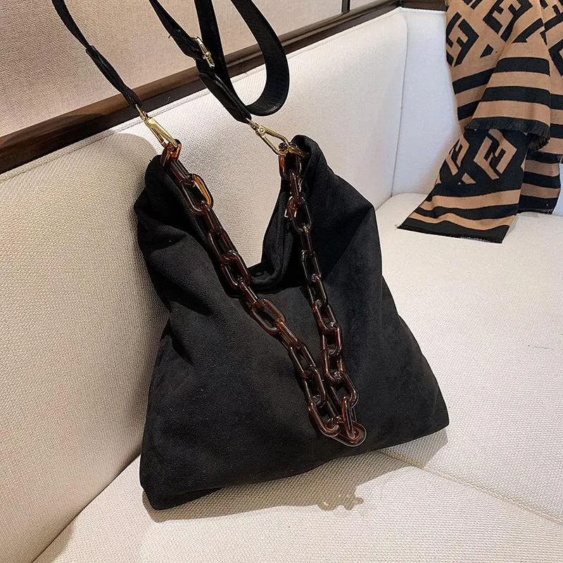 Christmas Gift Faux Suede Zebra Leopard Print New Large Capacity Women Handbag Ladies Shoulder Bag Female Acrylic Strap Zipper Crossbody Bag