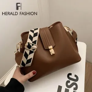 Christmas Gift Vintage Simple Small Bucket Bag Designer PU Leather Crossbody Bags For Women Shoulder Messenger Bags Female Luxury Brand Handbag