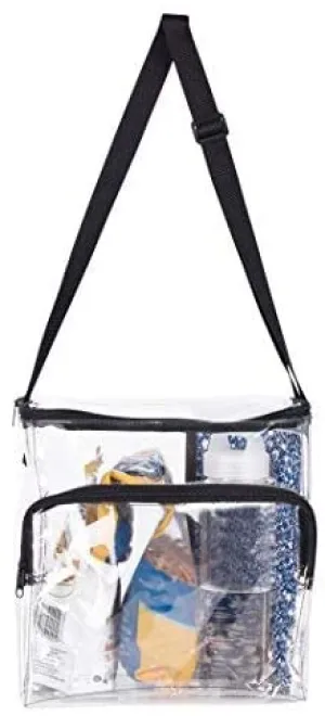 Clear Lunch Bag Stadium Approved  with Adjustable Strap and Front Zippered Pocket