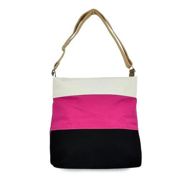 Colorful Stripes Canvas Shoulder Bag