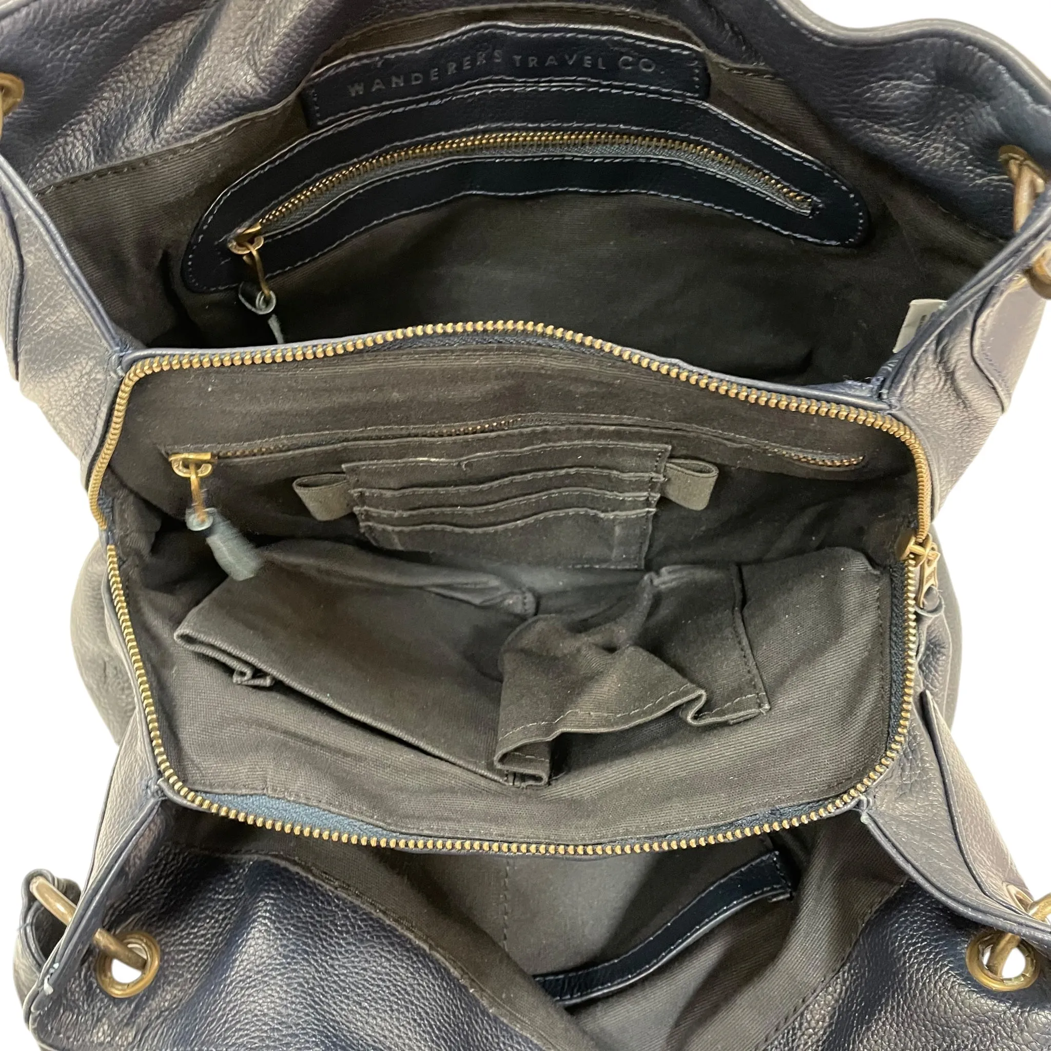 Crossbody Leather By Wanderers In Blue, Size:Large