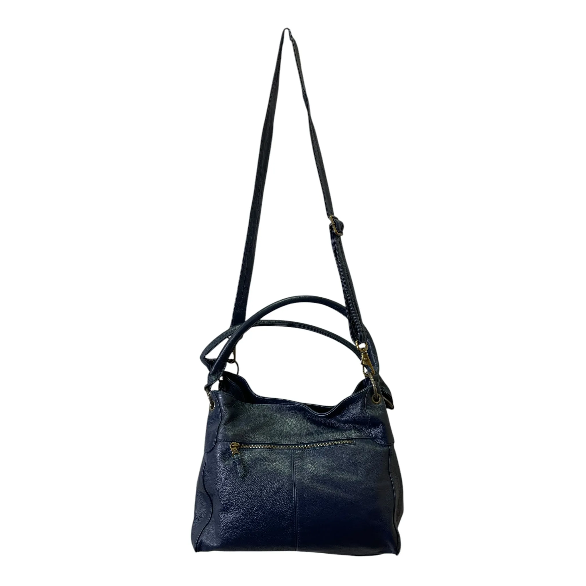 Crossbody Leather By Wanderers In Blue, Size:Large