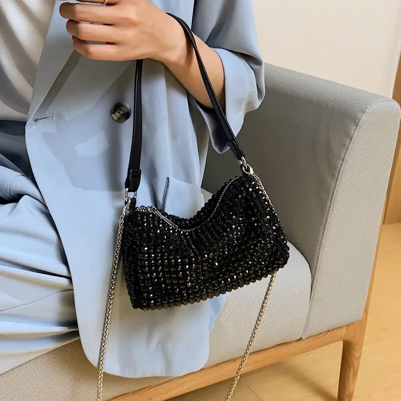 Diamond Tote Bucket Bag 2021 Summer New High-quality PU Leather Women's Designer Handbag Chain Shoulder Messenger Bag Travel Bag