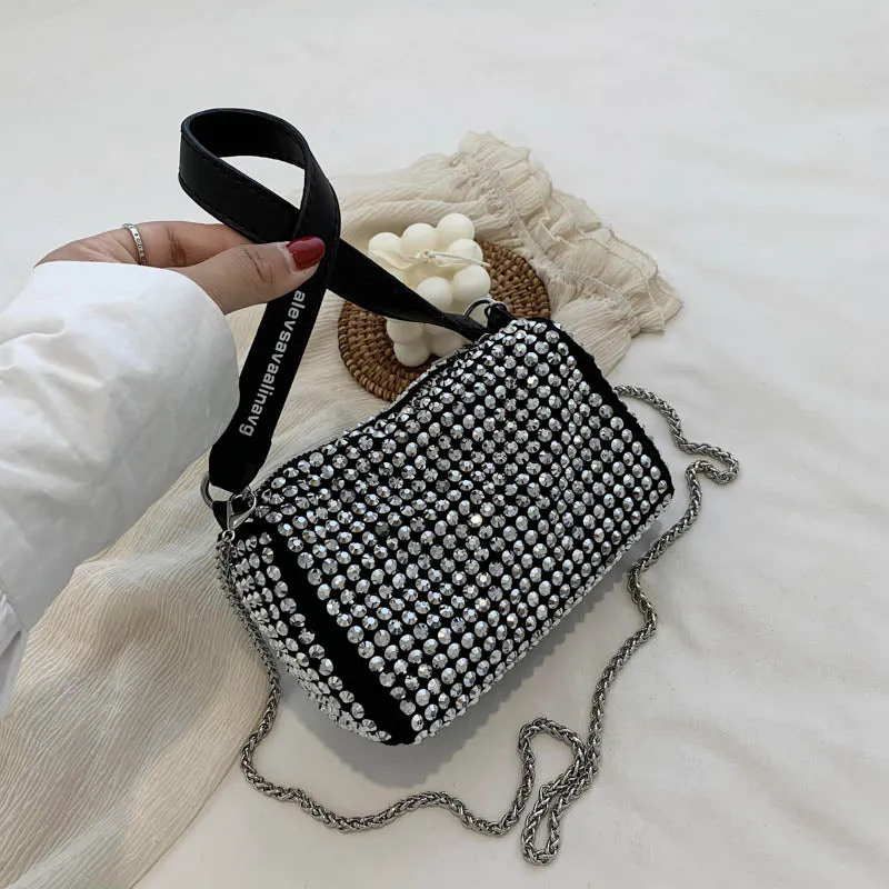 Diamond Tote Bucket Bag 2021 Summer New High-quality PU Leather Women's Designer Handbag Chain Shoulder Messenger Bag Travel Bag