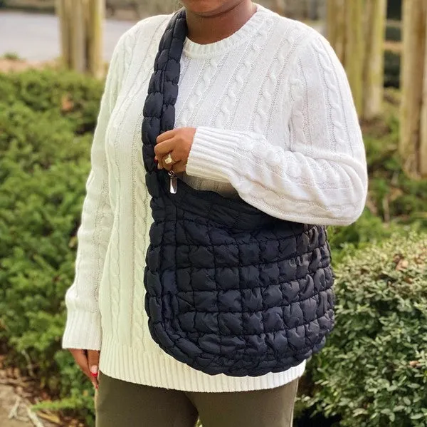 Ellison and Young- Carry All Quilted Cross Body Bag- 3 COLORS