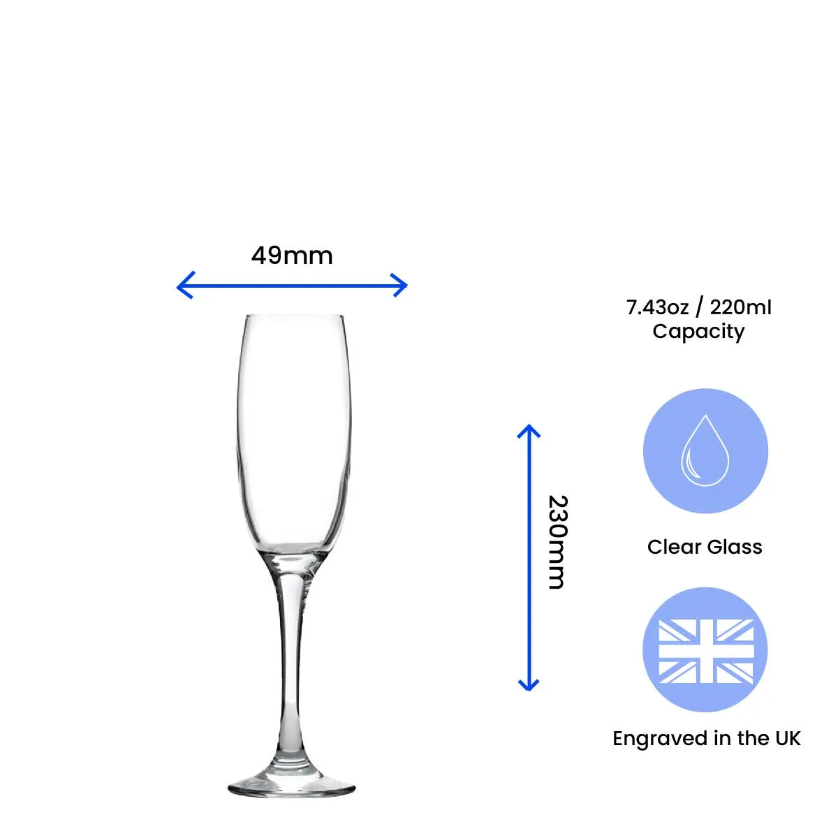 Engraved Anniversary champagne flute, Gift Boxed