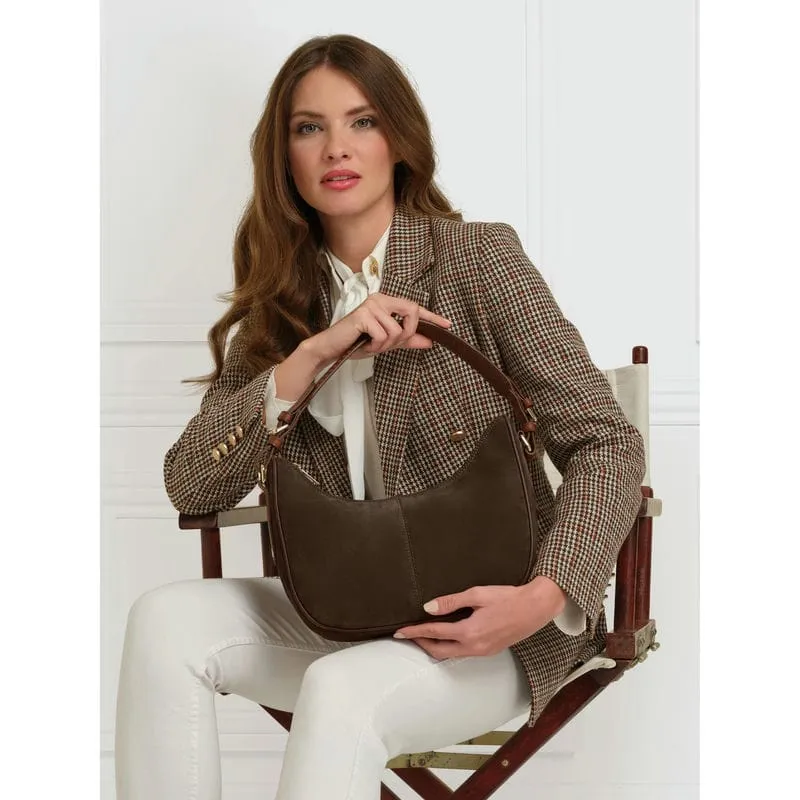 Fairfax & Favor Tetbury Crescent Ladies Shoulder Bag - Chocolate