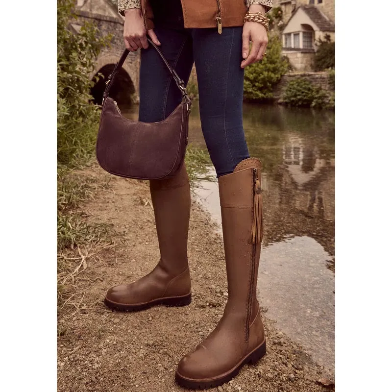 Fairfax & Favor Tetbury Crescent Ladies Shoulder Bag - Chocolate