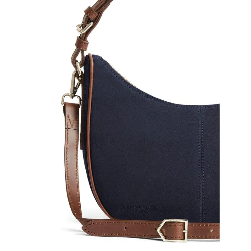 Fairfax & Favor Tetbury Crescent Ladies Shoulder Bag - Navy