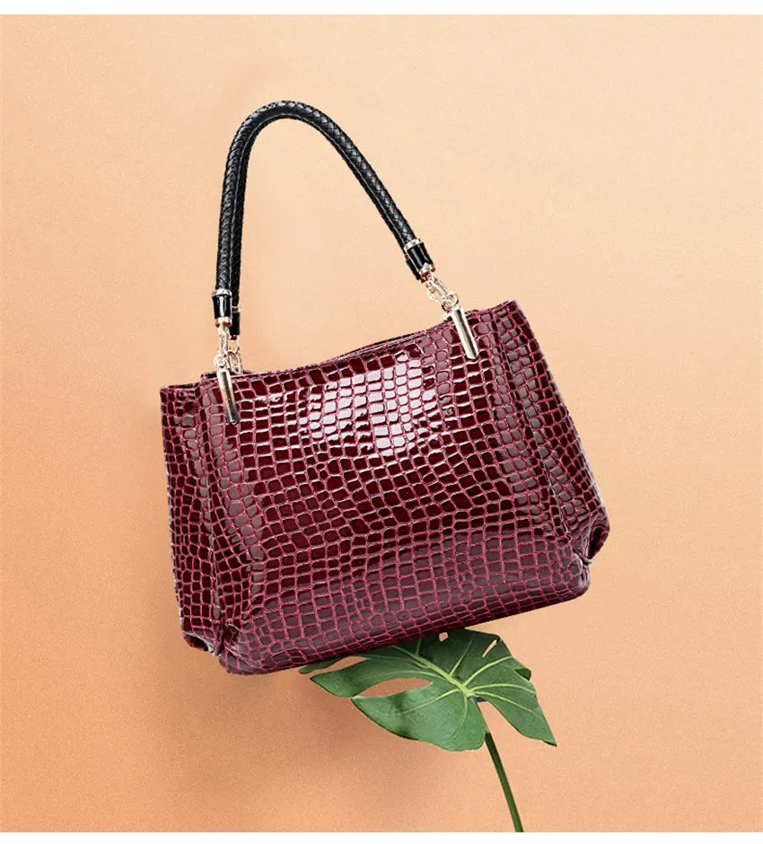 Fashion Alligator pattern pu leather handbag