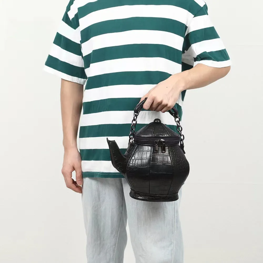 Fashion Teapot Shaped Stone Pattern Leather Gothic Personalized Bag
