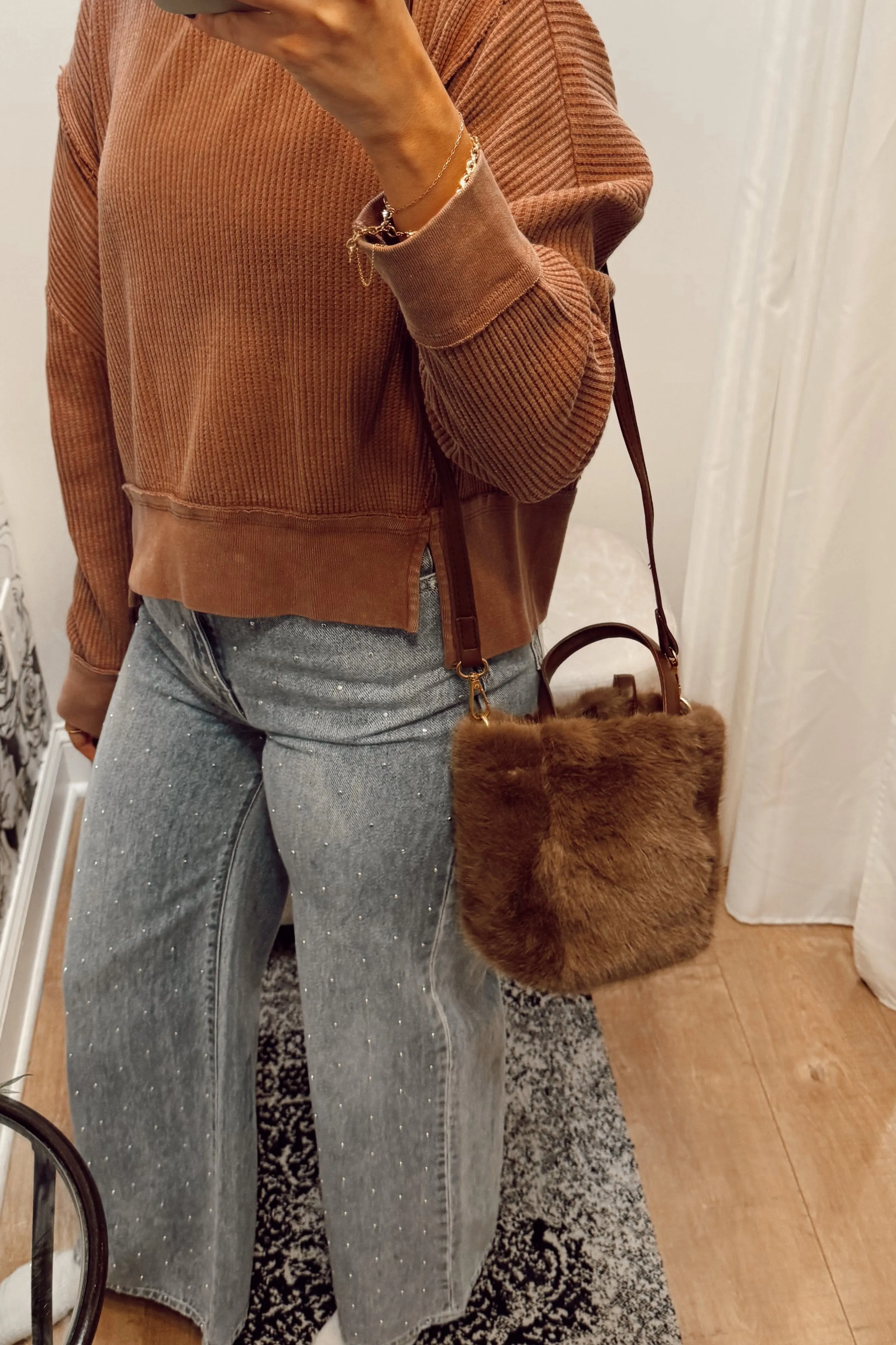 Faux Fur Crossbody Tote