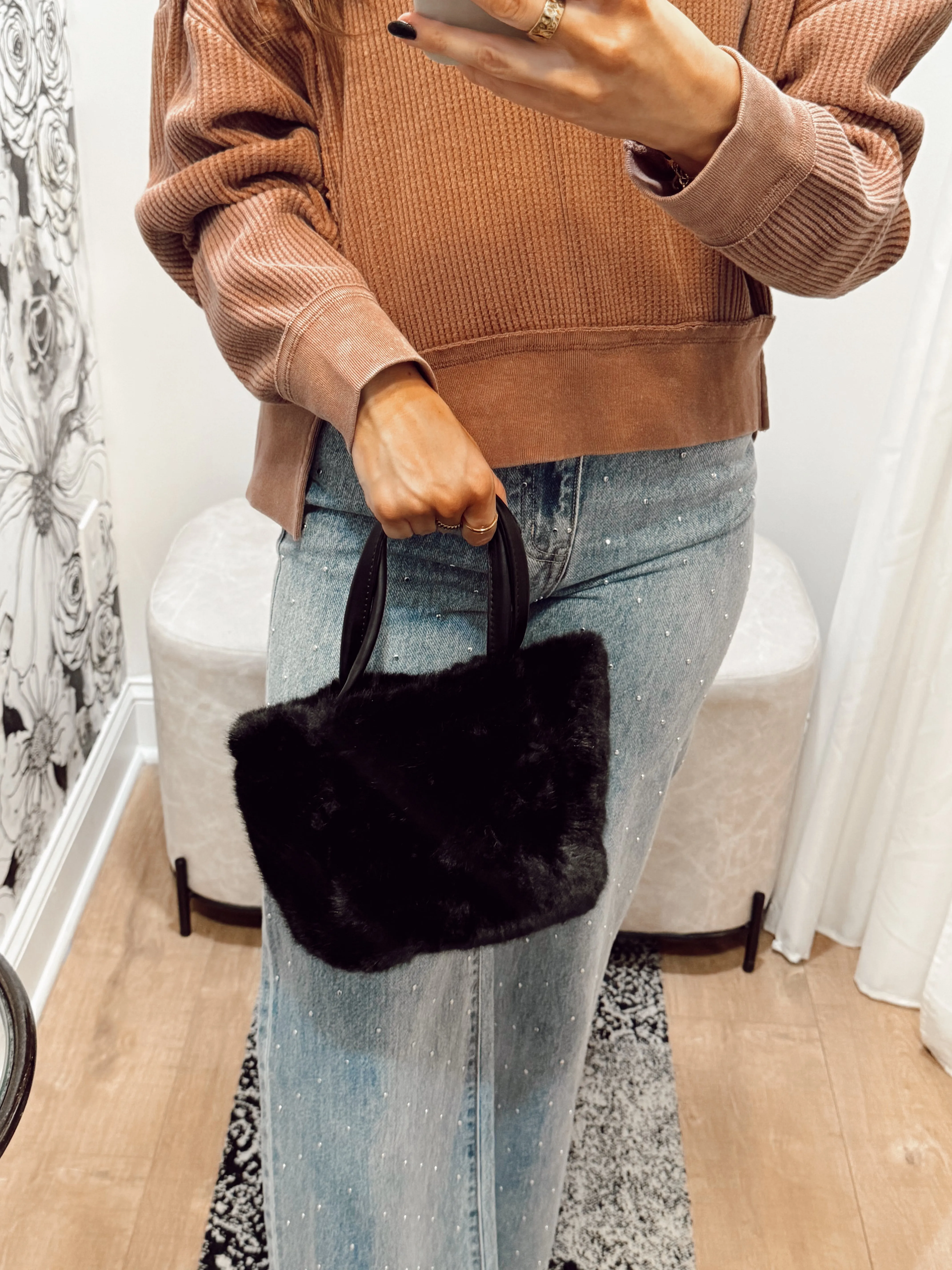 Faux Fur Crossbody Tote