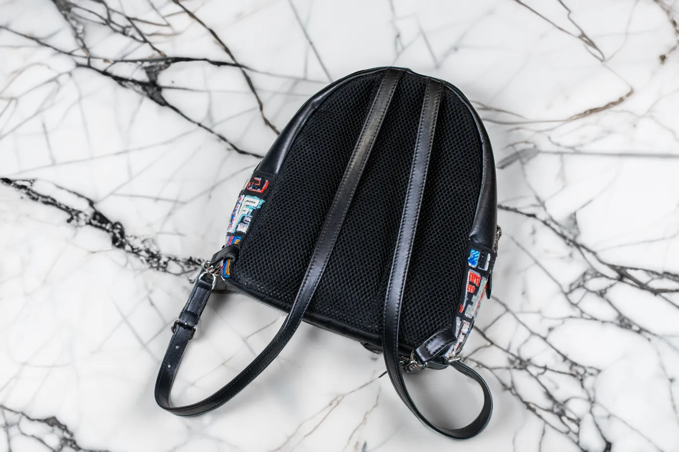 Fendi Black Mini Logo Zaino Backpack