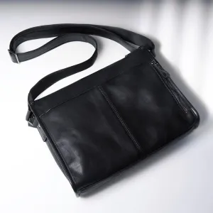 Full Grain Genuine Leather Messenger Bag - High Capacity Shoulder Bag for Men