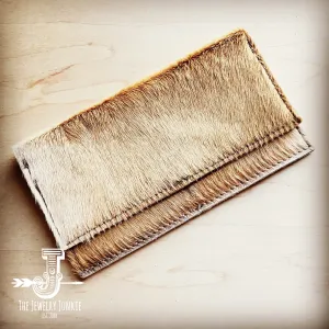 **Hair-on-Hide Leather Wallet-Light Tan Brindle 300p