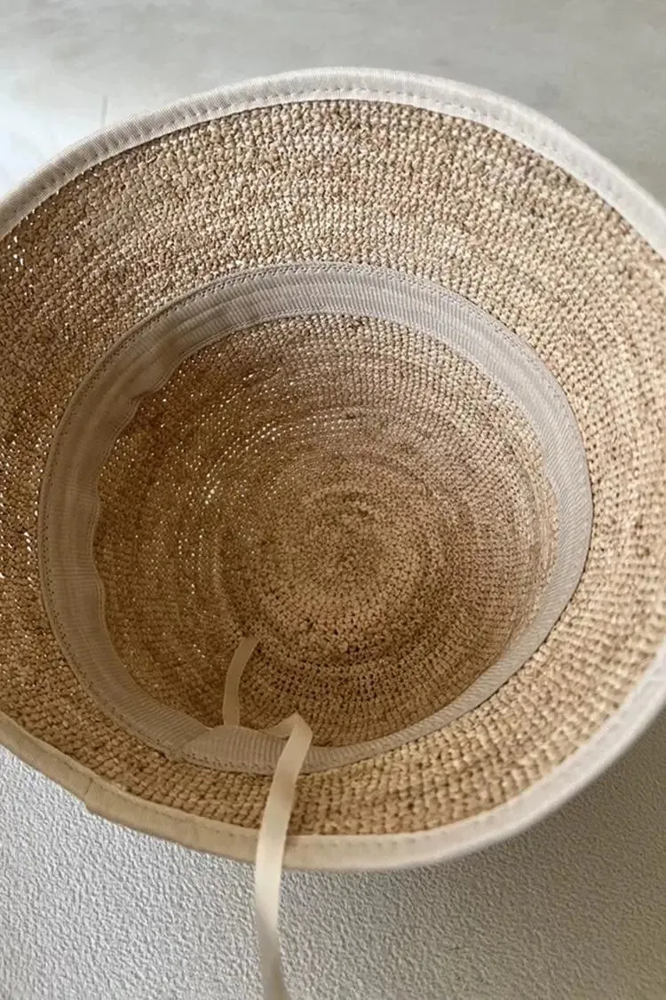 Handmade Adjustable Crochet Straw Bucket Hat