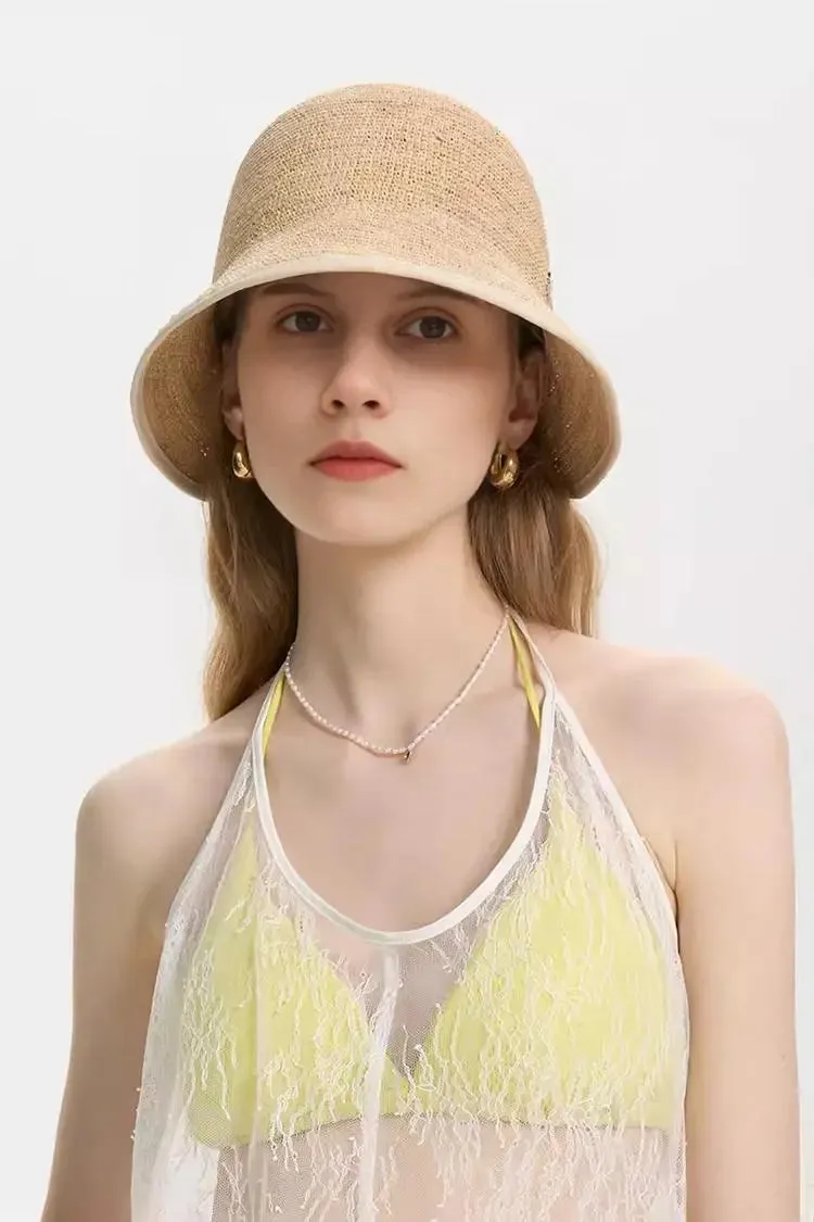 Handmade Adjustable Crochet Straw Bucket Hat