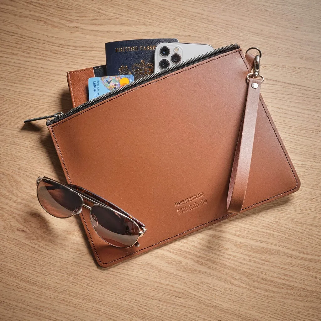 Handmade Leather Folio Case - Red - 2 Sizes - Made in England