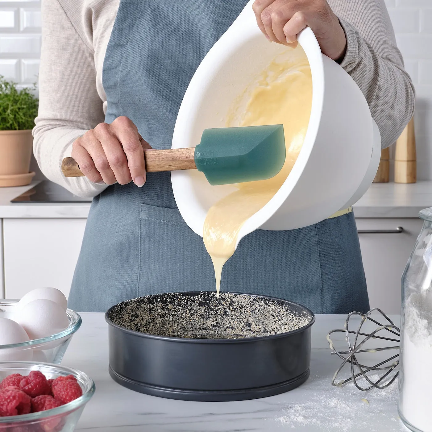 Ikea Backroding spatula, 2 pcs., wood/grey-green